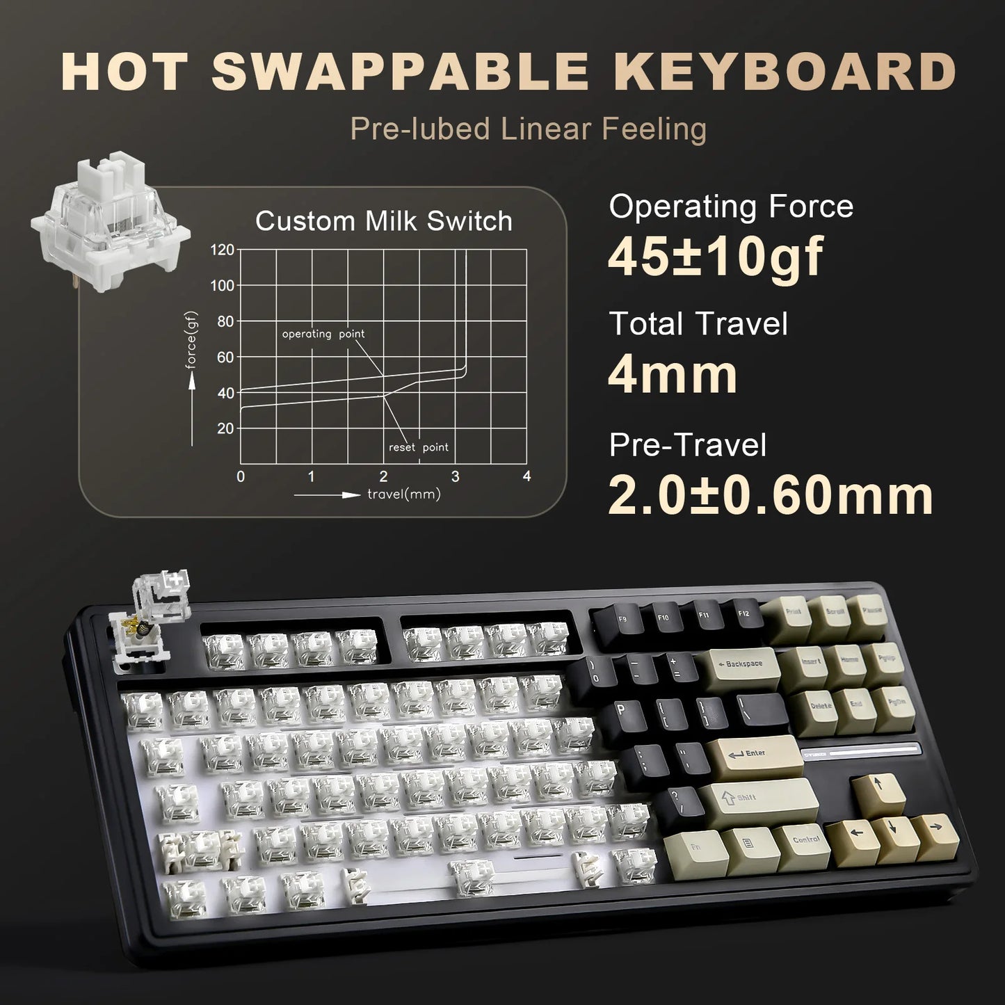 YUNZII YZ87 TKL 75% Wireless Hot Swappable RGB Mechanical Keyboard