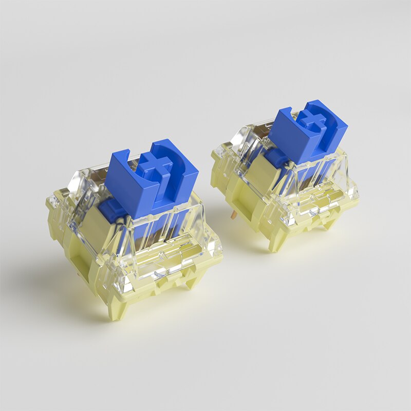 Akko x TTC Gold Blue Switch 3 Pin 37gf Click Switch متوافق مع لوحة المفاتيح الميكانيكية MX المخصصة القابلة للتبديل السريع (45 قطعة)