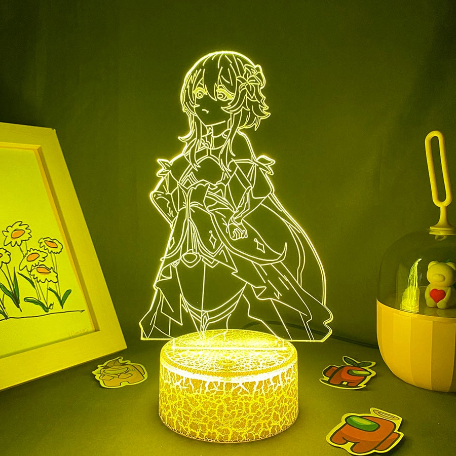 Genshin Impact Game Figure Lumine 3D LED Night Lights