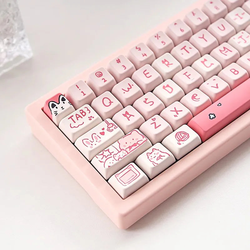 Pink Cat MDA PBT Keycaps