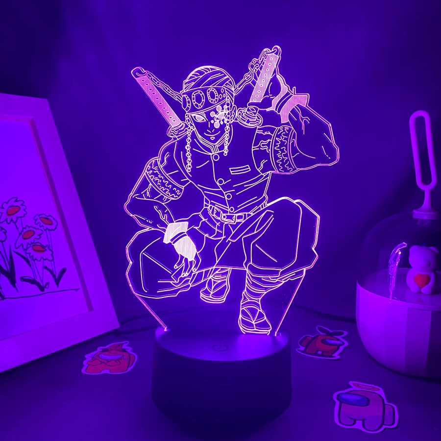 Demon Slayer Figure Uzui Tengen 3D LED Lamps