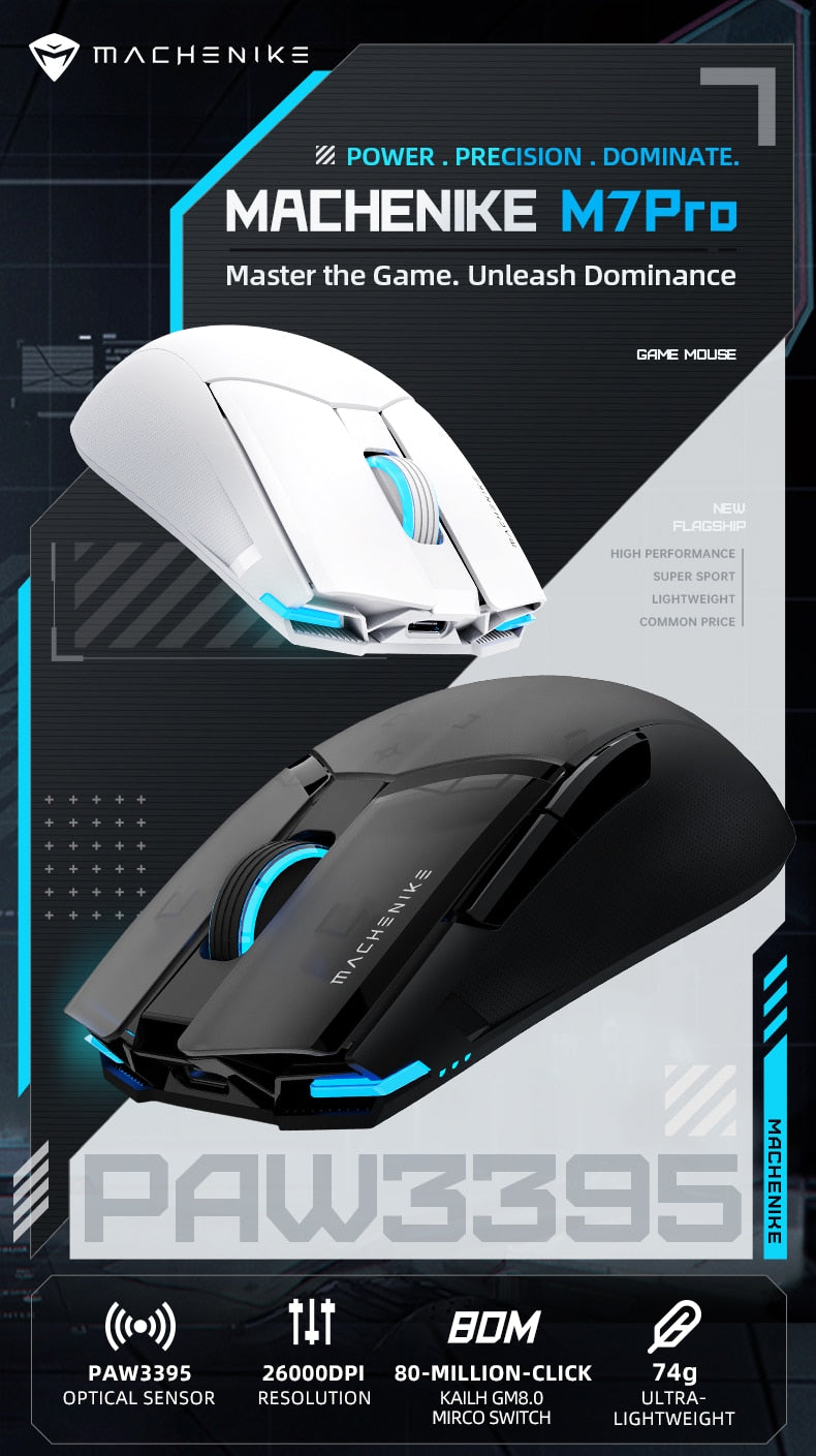 Machenike M7 Pro Gaming Mouse 8000 - 26000DPI 7 Buttons 74g