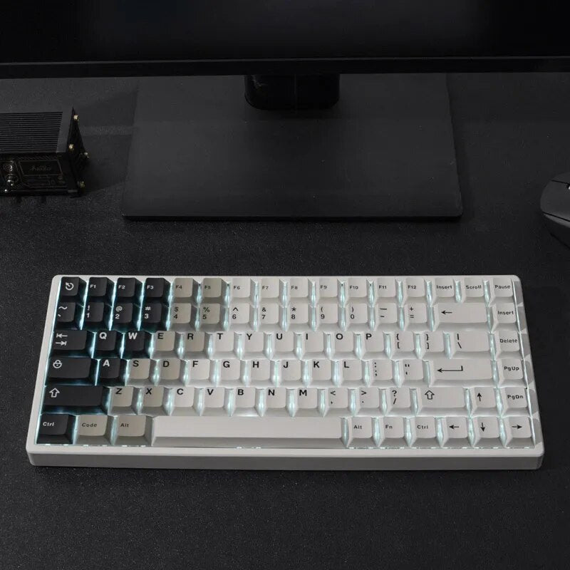 Mintcaps YQ 84 Mechanical Keyboard Kit White Wireless 84-Keys Hot-Swappable White Backlight