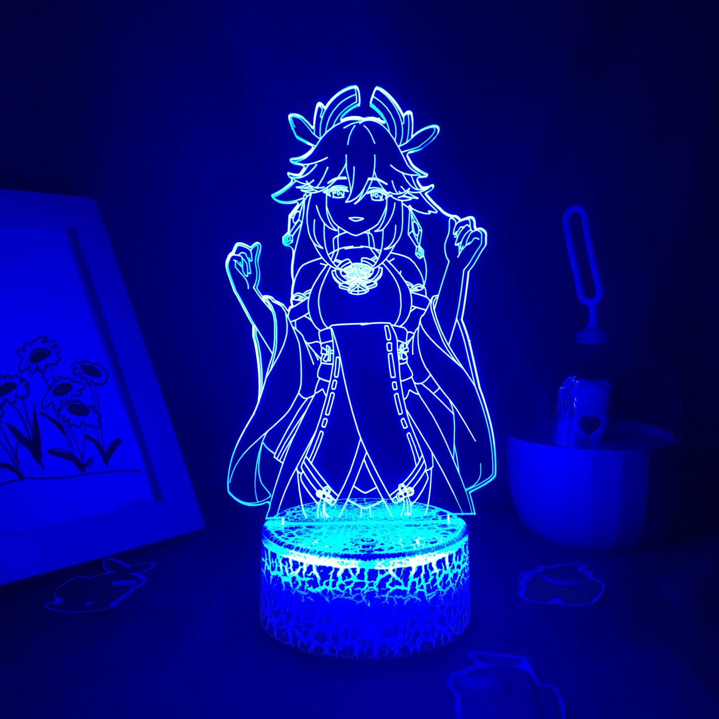 Game Genshin Impact Yae Miko Figure Stand 3d Lamp