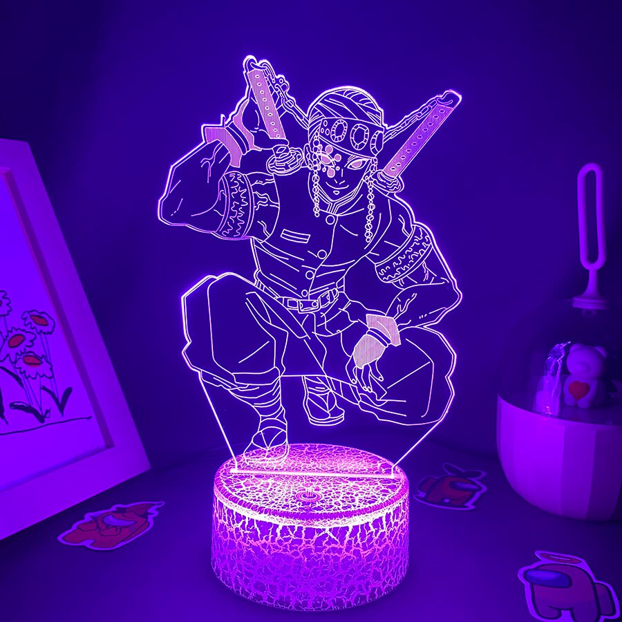 Demon Slayer Figure Uzui Tengen 3D LED Lamps