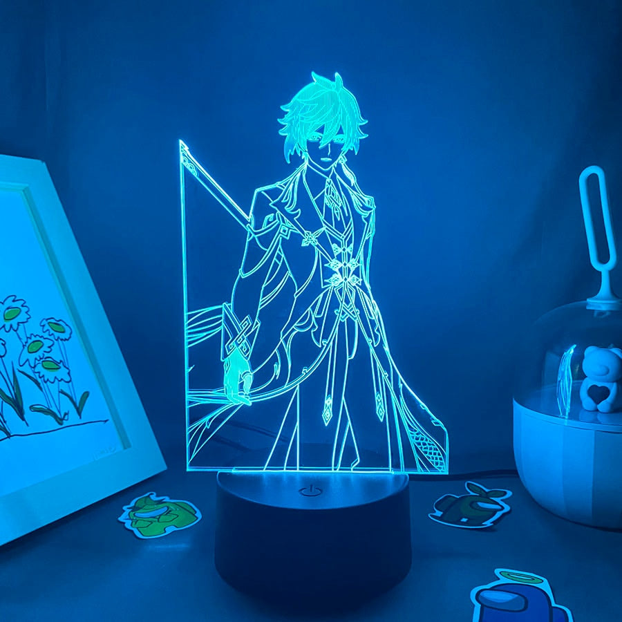 Genshin Impact Game Figure Zhong Li 3D Led Night Light