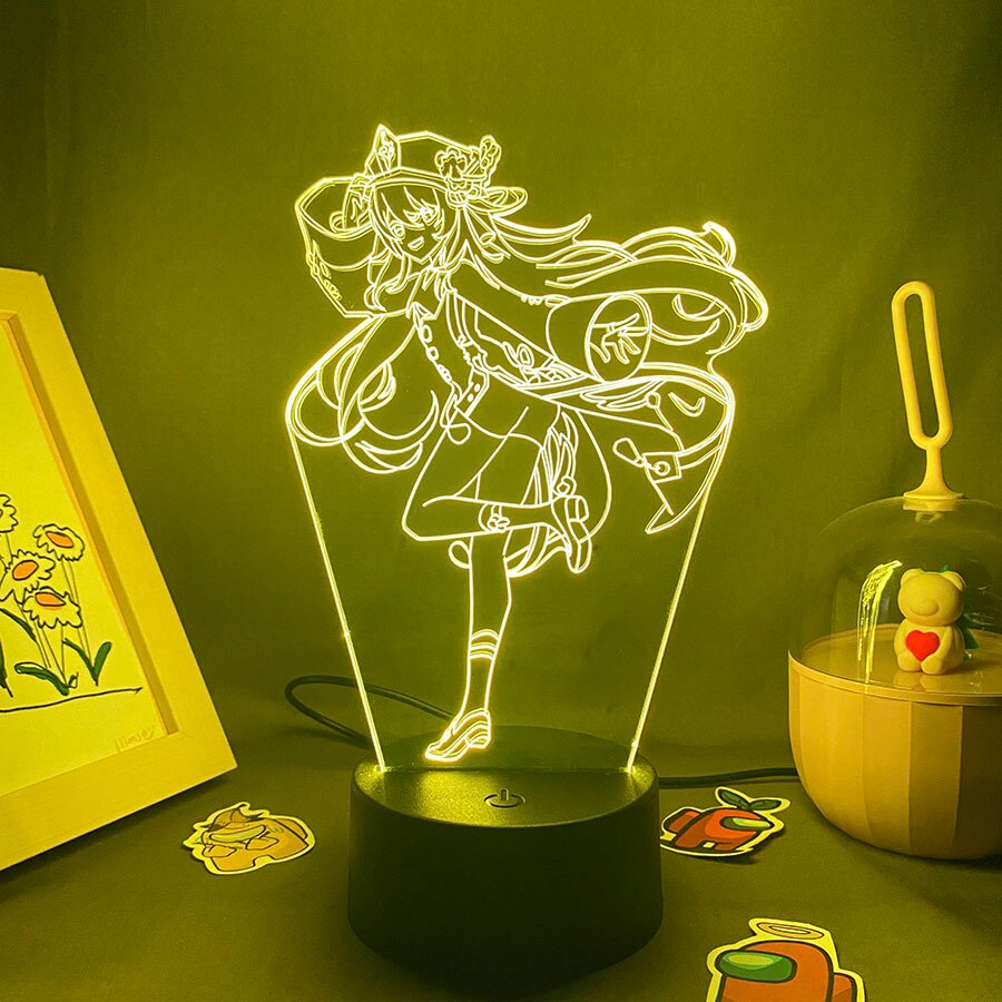 Genshin Impact Game Figure Hutao 3D Led Nightlight