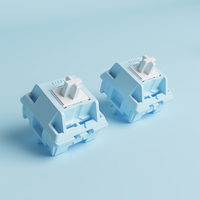 Akko CS Snow Blue Grey Switch 5 Pin 43gf Linear Switch Compatible with MX Mechanical Keyboard (45 pcs)