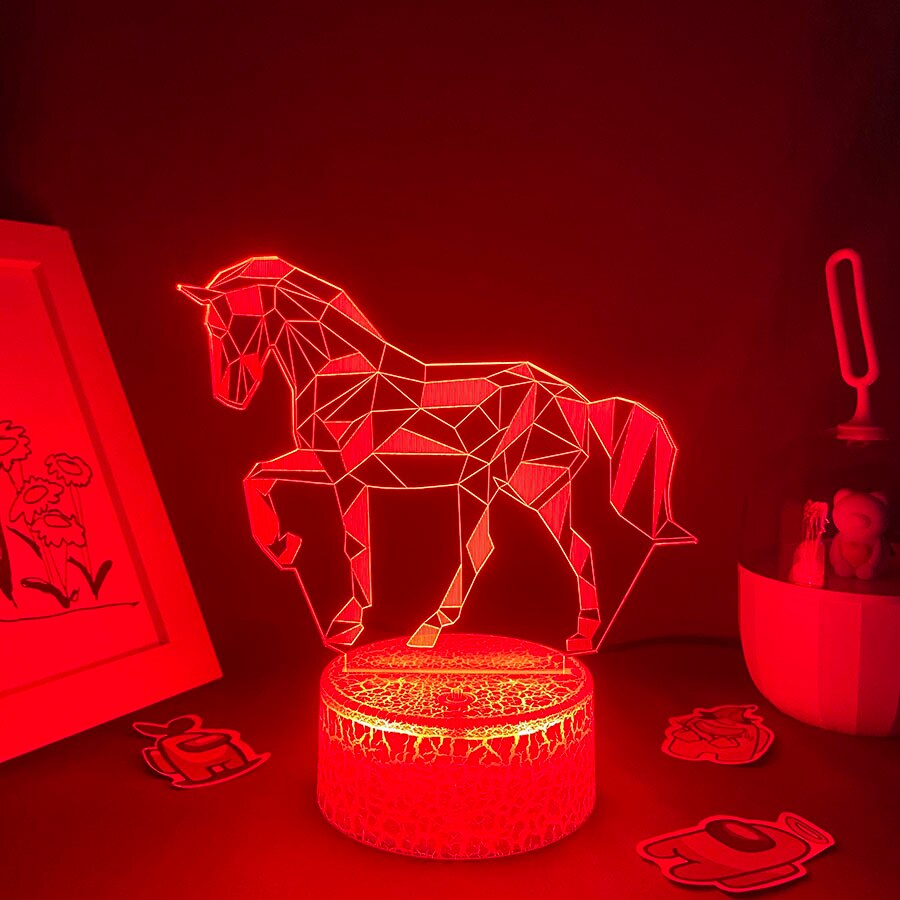 Cute Animal Horse 3D LED Neon Lava Lamps