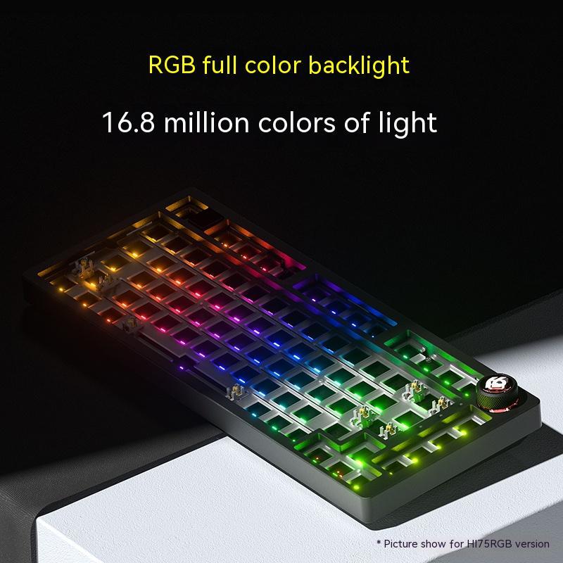 طقم لوحة مفاتيح سلكية من سبائك الألومنيوم LEOBOG Hi75 Rgb 