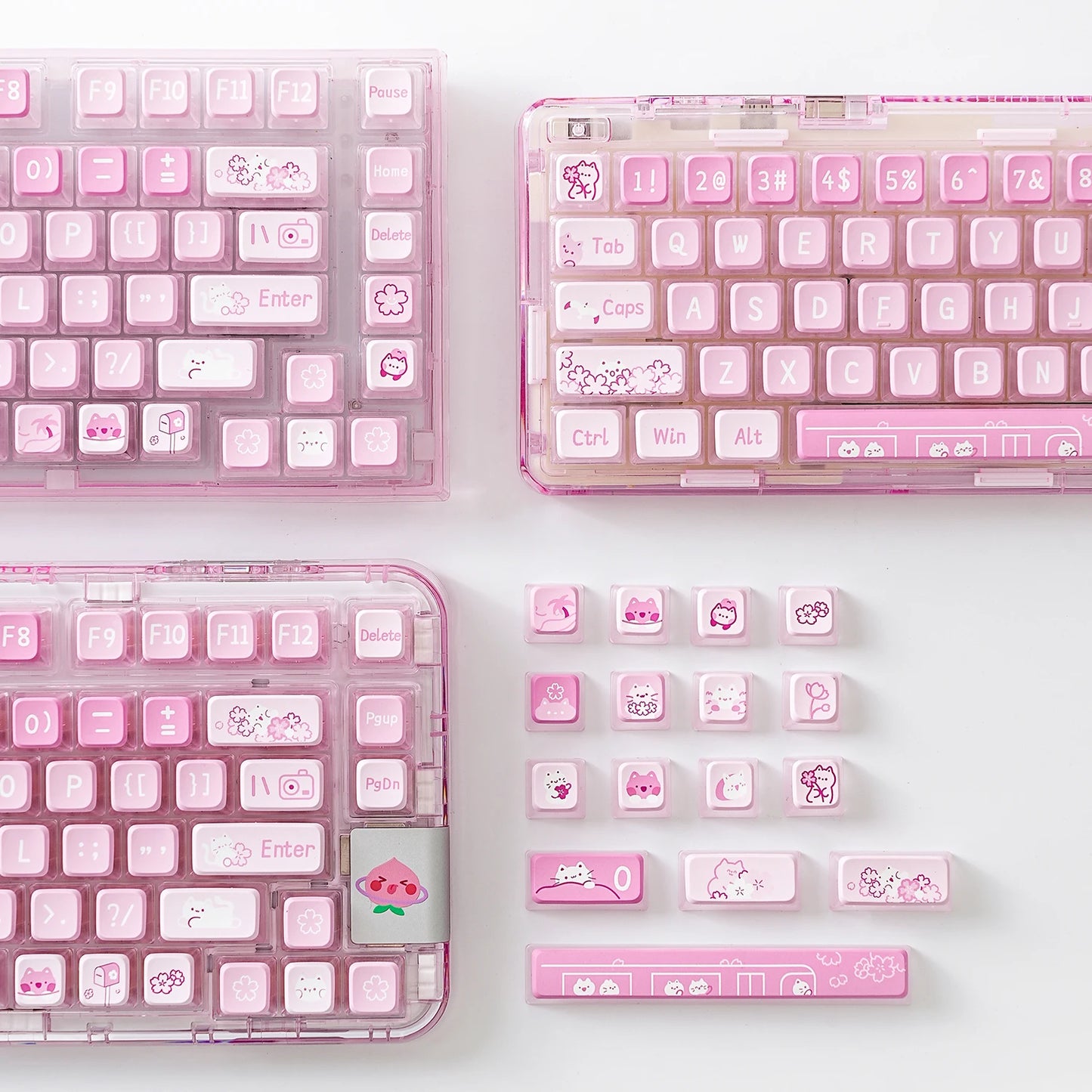 YUNZII Sakura Kitty 120 Keys Dye Sub PBT and Translucent Keycaps