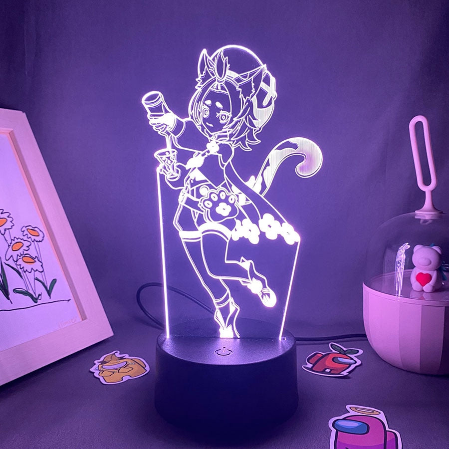 Genshin Impact Game Figure Dioan 3D Led Nightlight