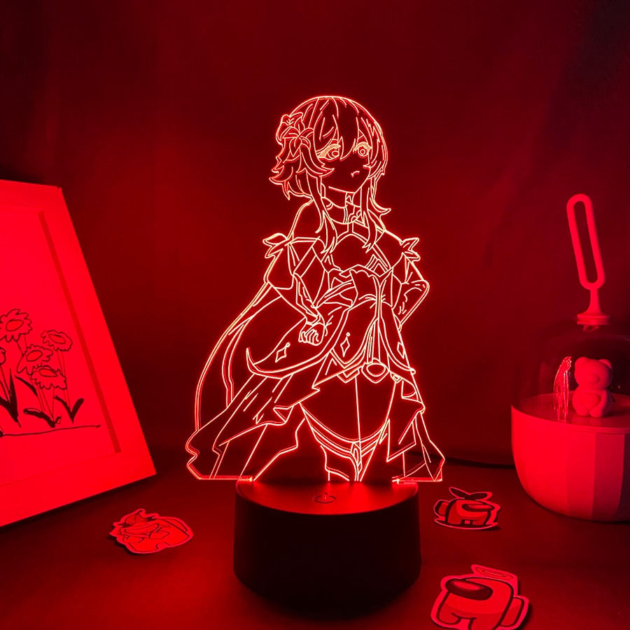 Genshin Impact Game Figure Lumine 3D LED Night Lights