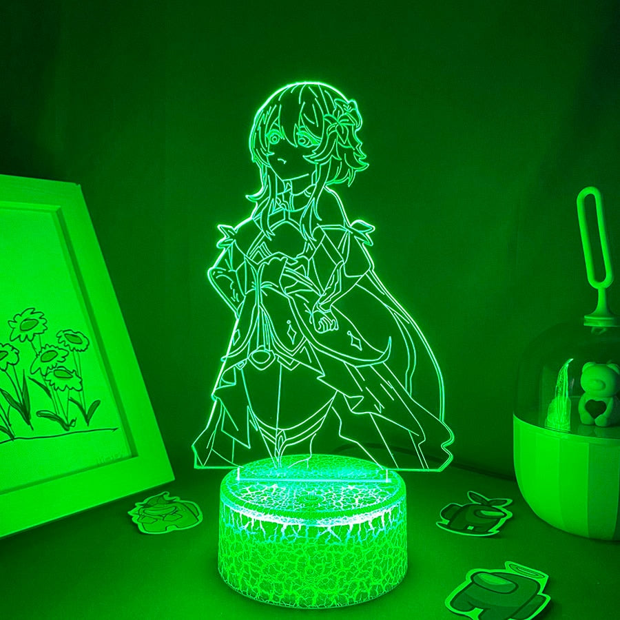 Genshin Impact Game Figure Lumine 3D LED Night Lights