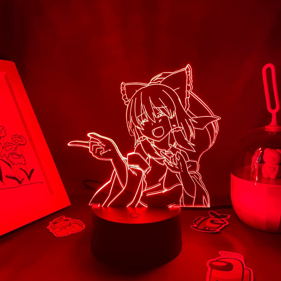 Touhou Project Figure Reimu Hakurei 3D Night Lights