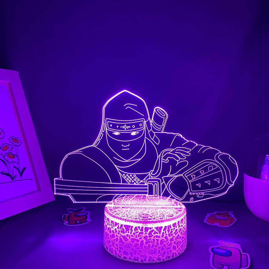 Hot Game Figure Shinobi-es 3 3D Led Neon Night Lights