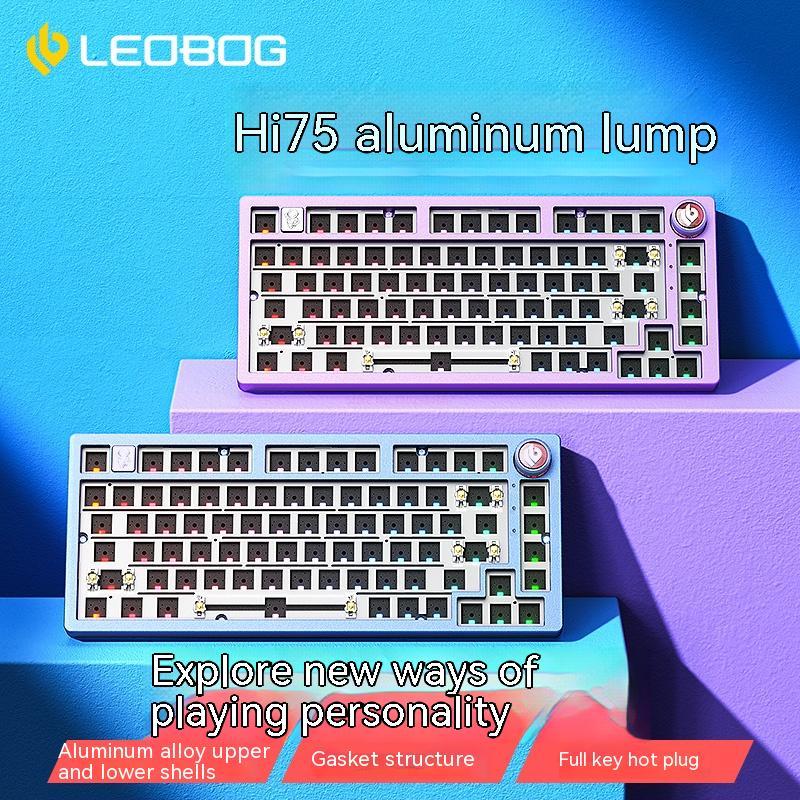 طقم لوحة مفاتيح سلكية من سبائك الألومنيوم LEOBOG Hi75 Rgb 