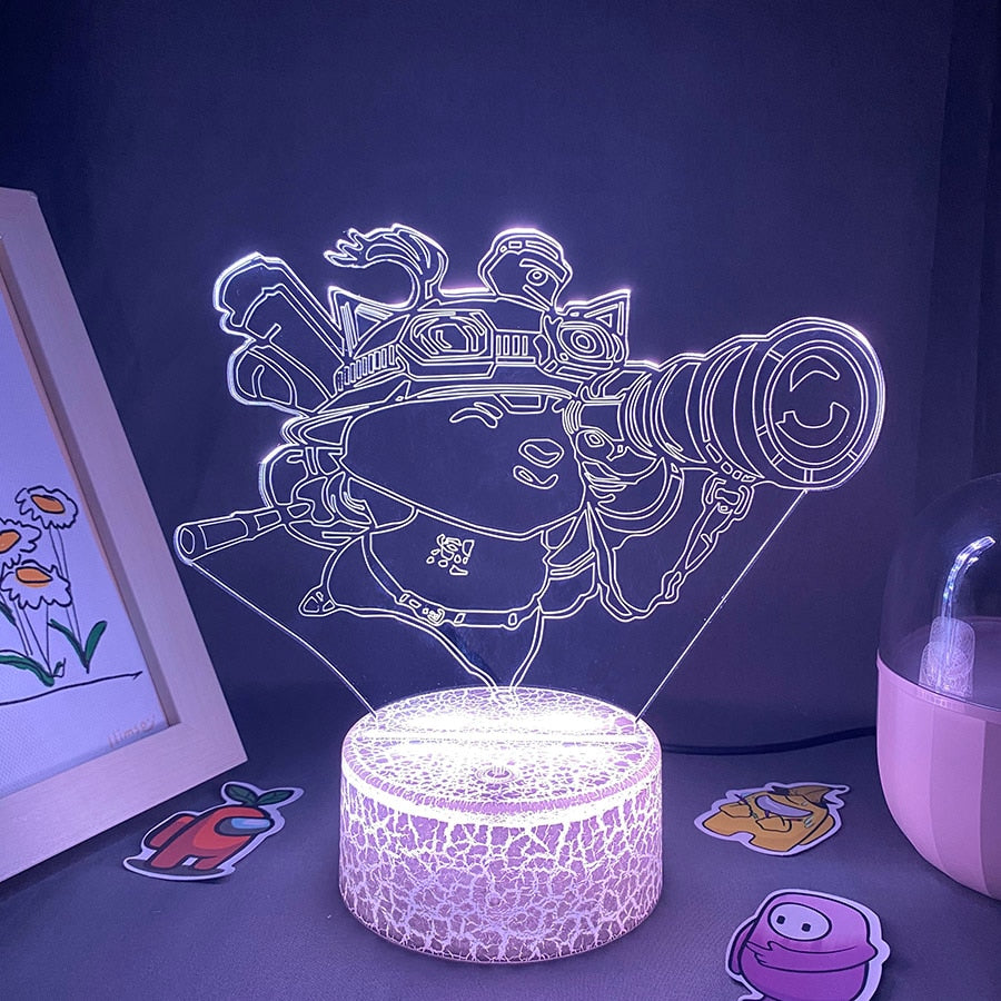 Overwatch OW Game Roadhog 3D Led RGB Night Light