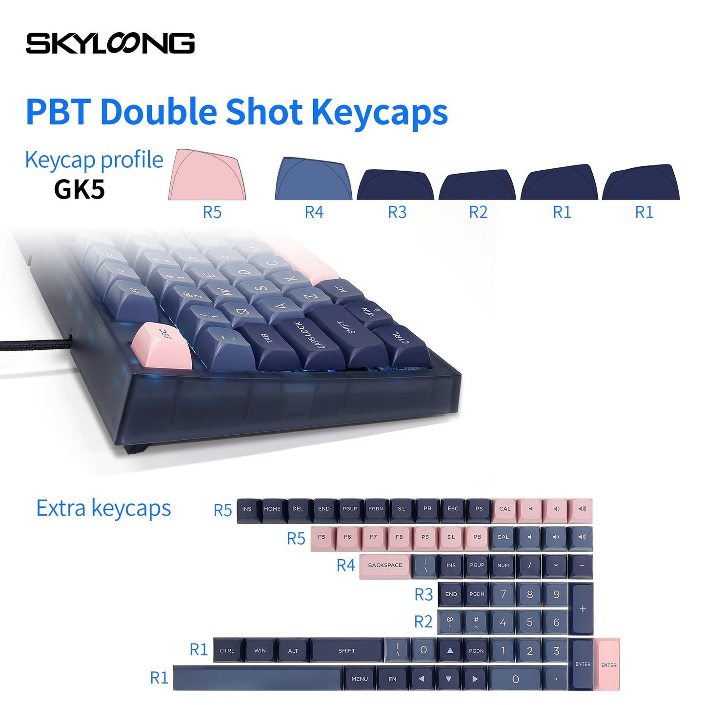 SKYLOONG GK75 لوحة مفاتيح ميكانيكية 75% -OPTICAL-