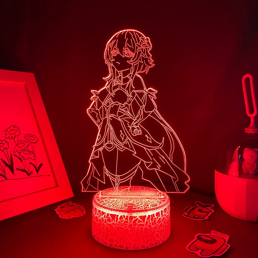 Genshin Impact Game Figure Lumine 3D LED Night Lights