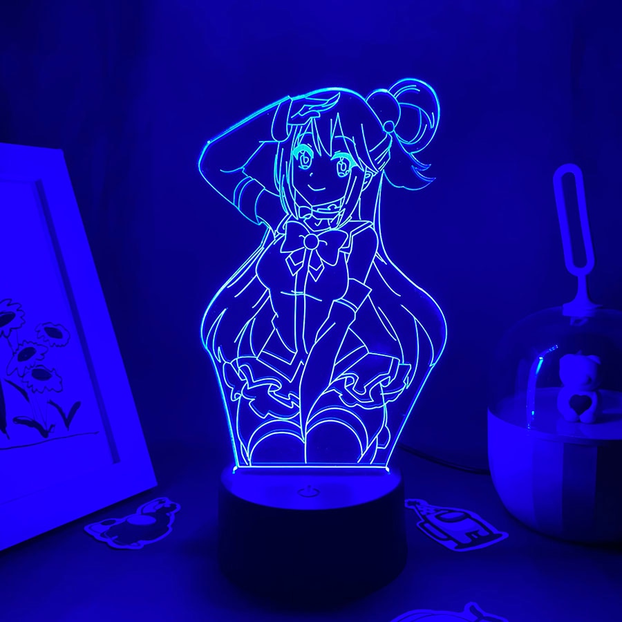 Konosuba Figure Aqua Neon Night Light