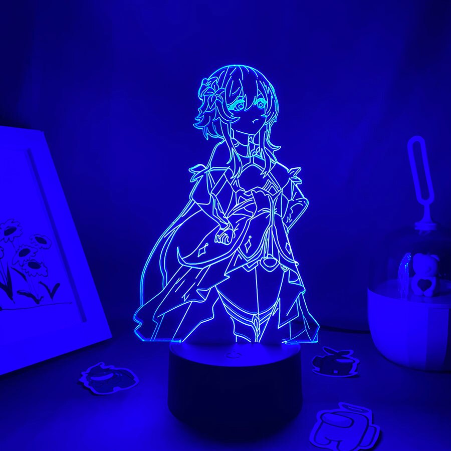 Genshin Impact Game Figure Lumine 3D LED Night Lights