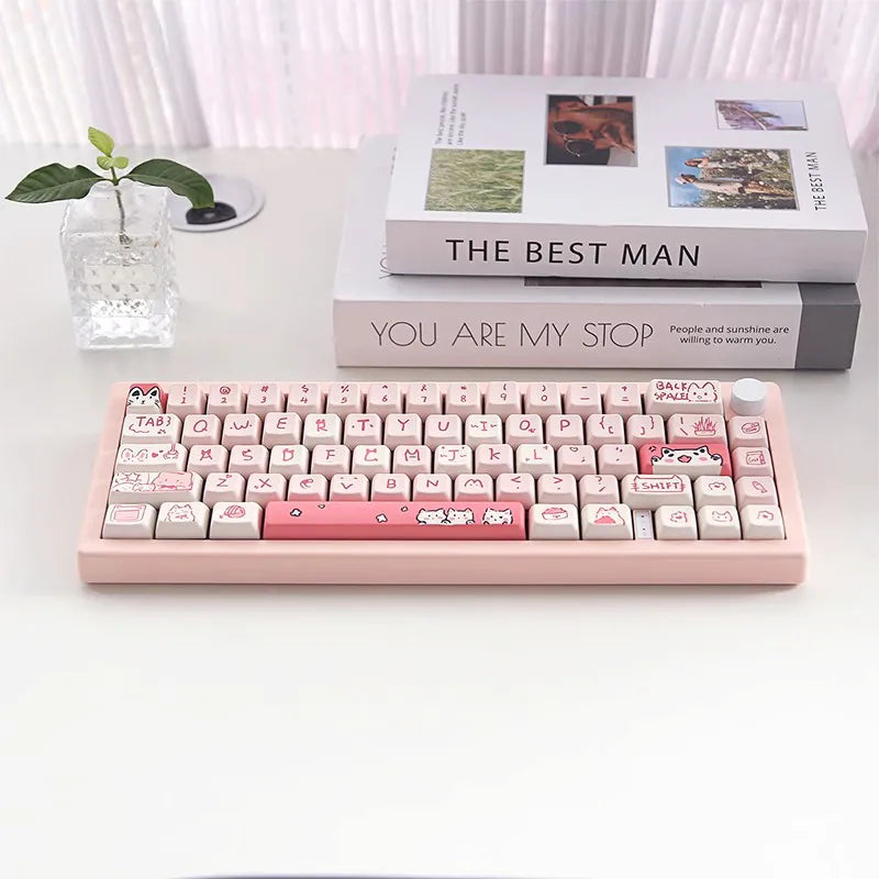 أغطية مفاتيح Pink Cat MDA PBT 