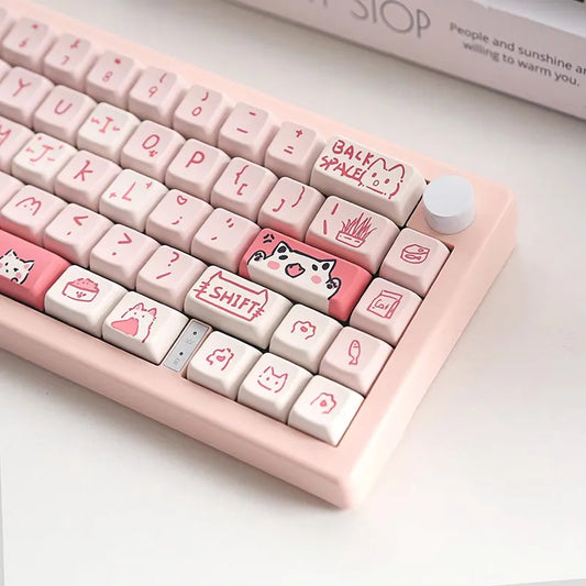 أغطية مفاتيح Pink Cat MDA PBT 