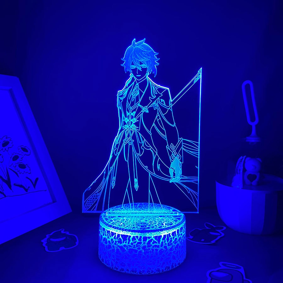 Genshin Impact Game Figure Zhong Li 3D Led Night Light