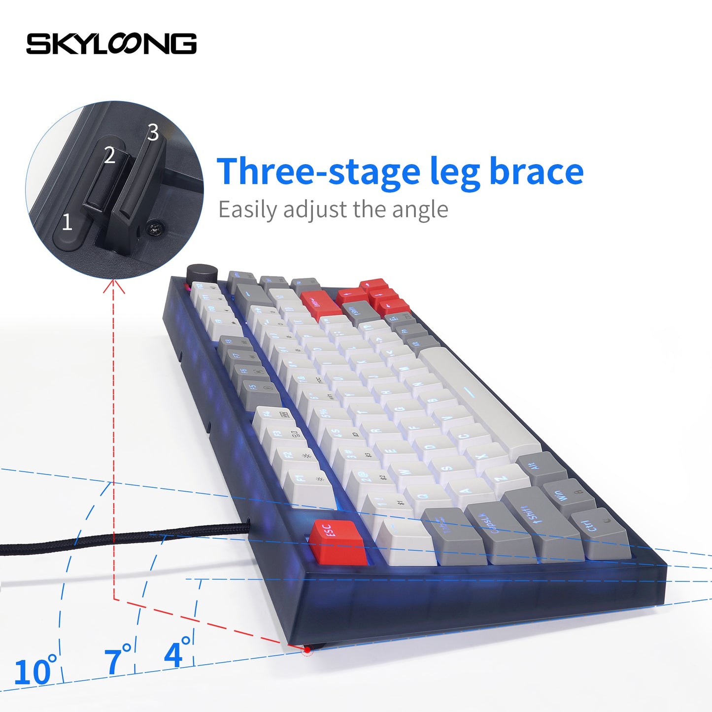 SKYLOONG GK75 لوحة مفاتيح ميكانيكية 75% -OPTICAL-