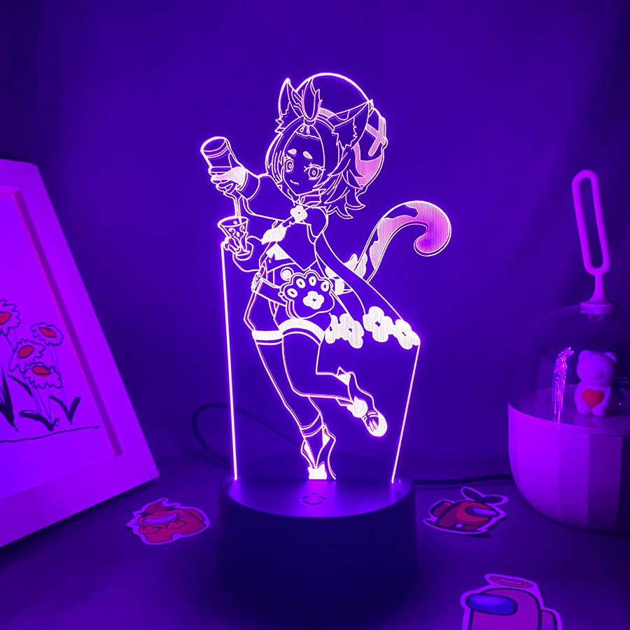 Genshin Impact Game Figure Dioan 3D Led Nightlight