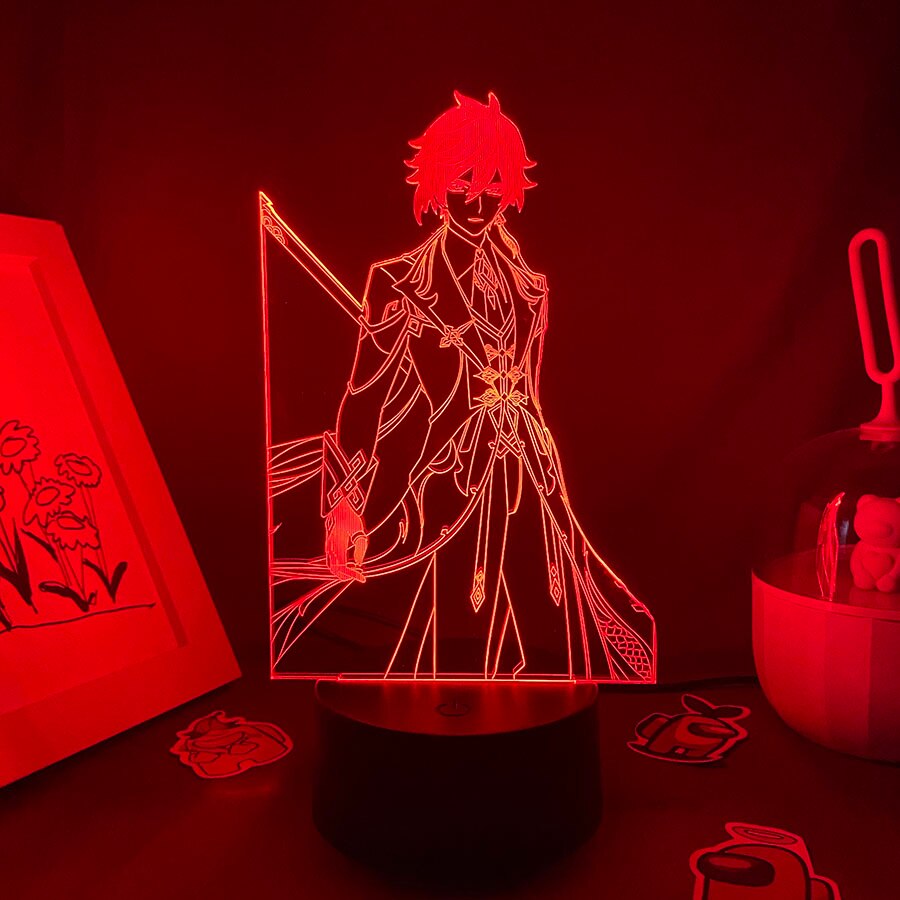 Genshin Impact Game Figure Zhong Li 3D Led Night Light