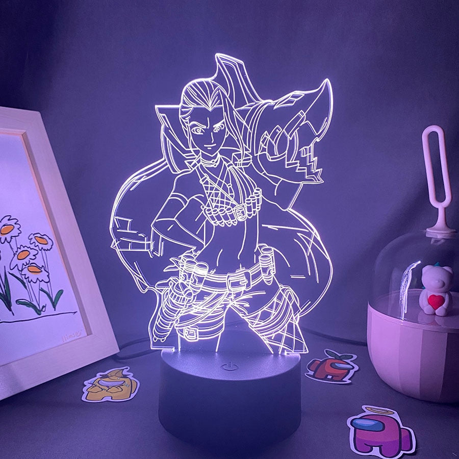 LOL League of Legends Game Figure Jinx 3D Night Light