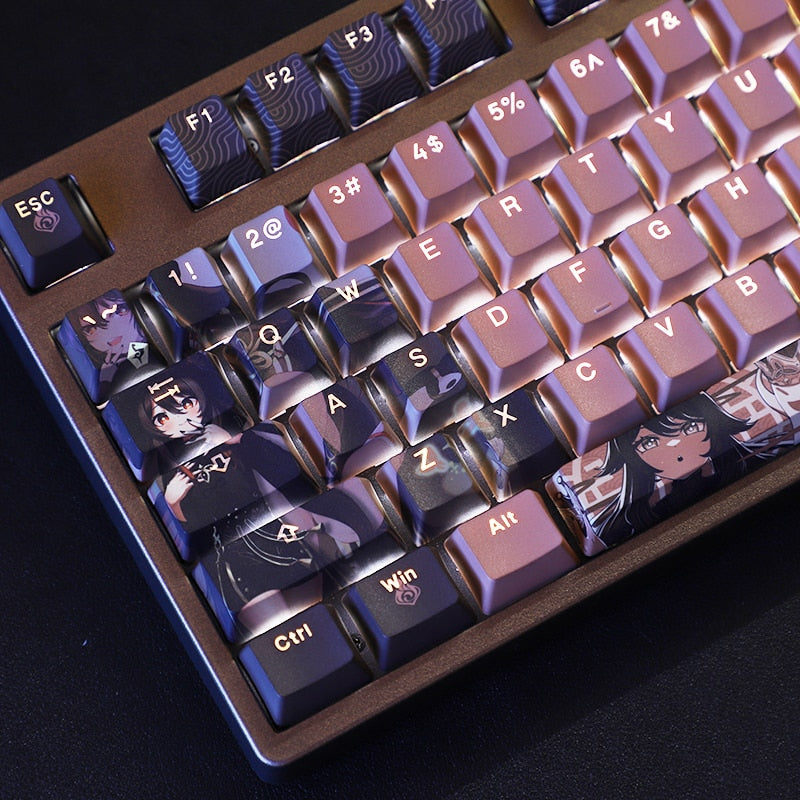 Genshin Impact HU TAO Chocolate Keyboard Keycaps