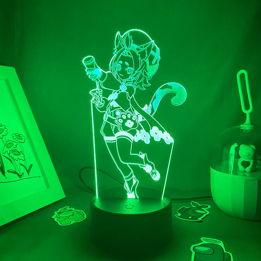 Genshin Impact Game Figure Dioan 3D Led Nightlight