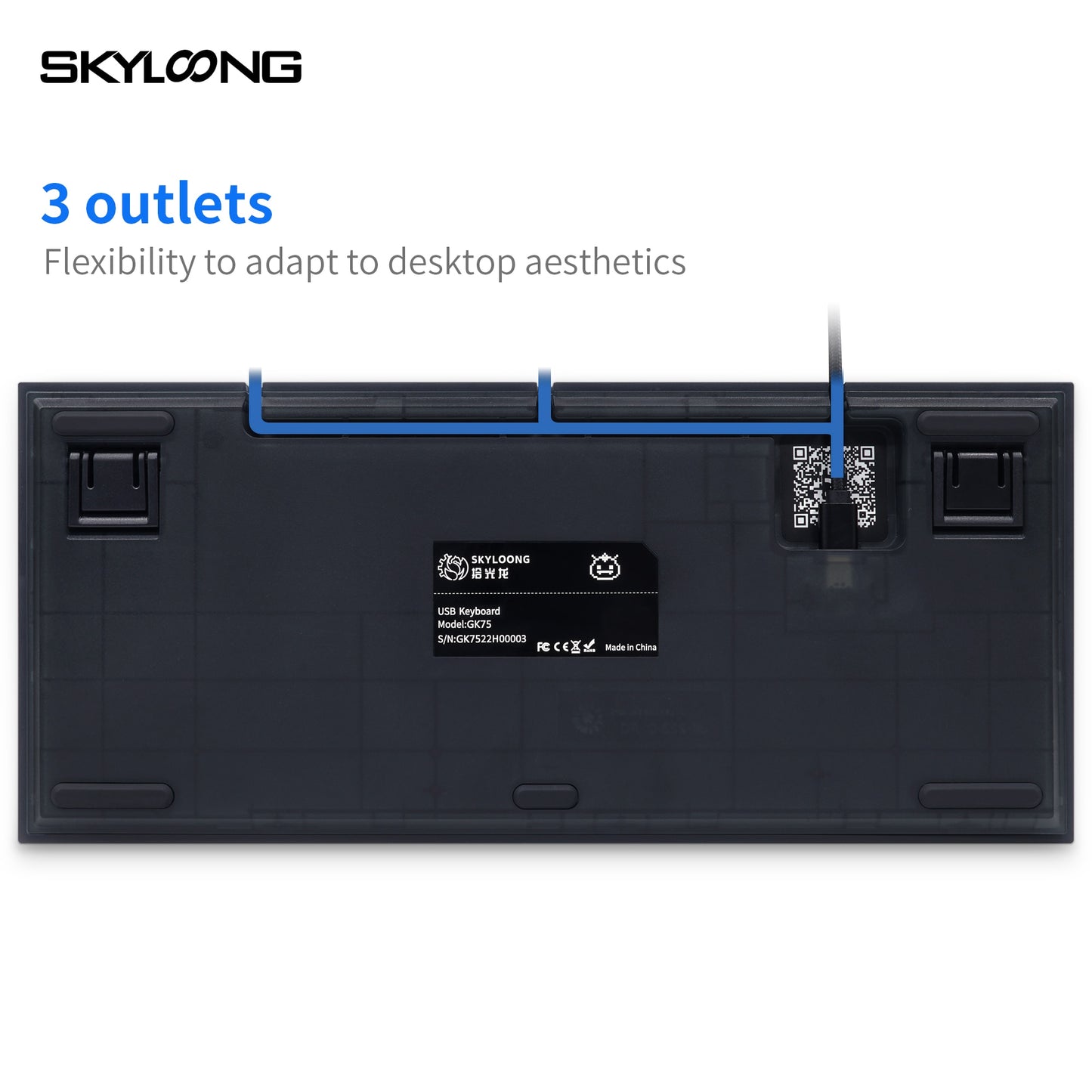 SKYLOONG GK75 لوحة مفاتيح ميكانيكية 75% -OPTICAL-