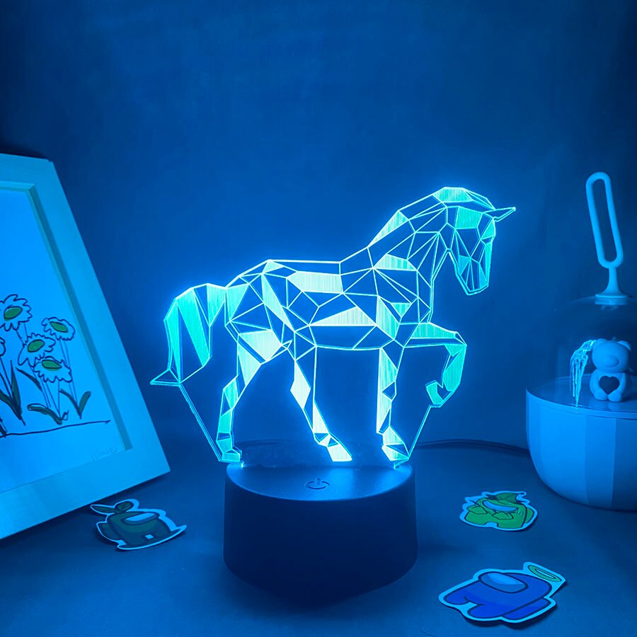 Cute Animal Horse 3D LED Neon Lava Lamps