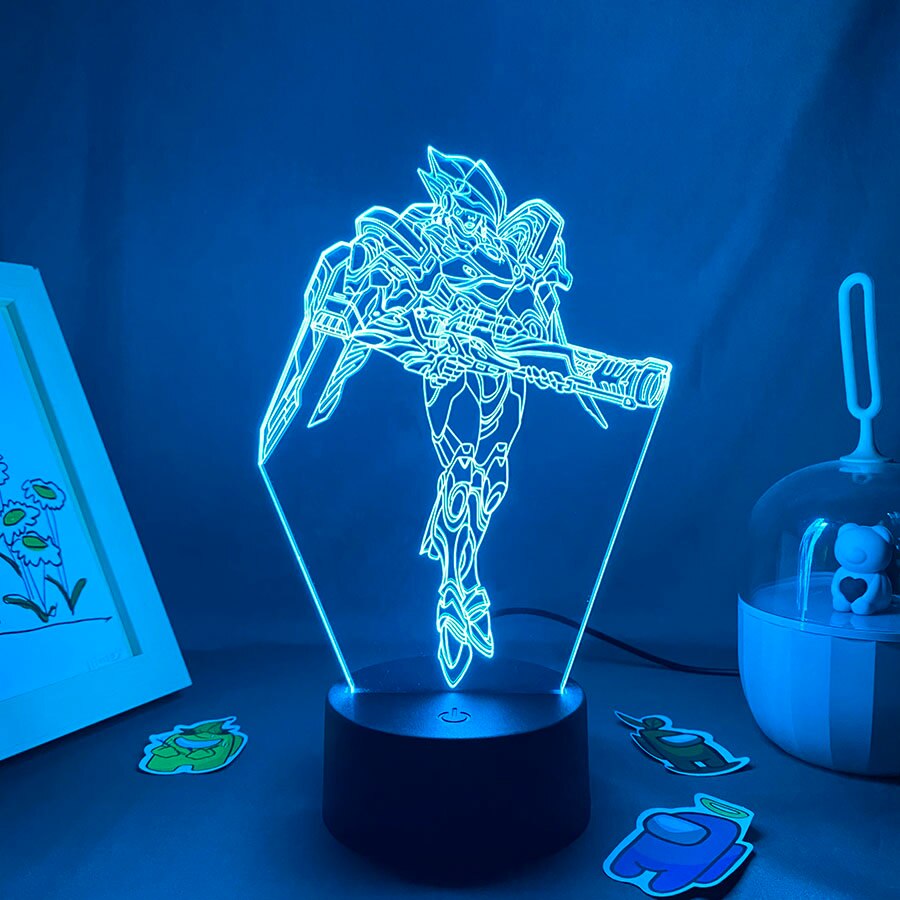 Overwatches OW Game Figure Pharah 3D Night Lights