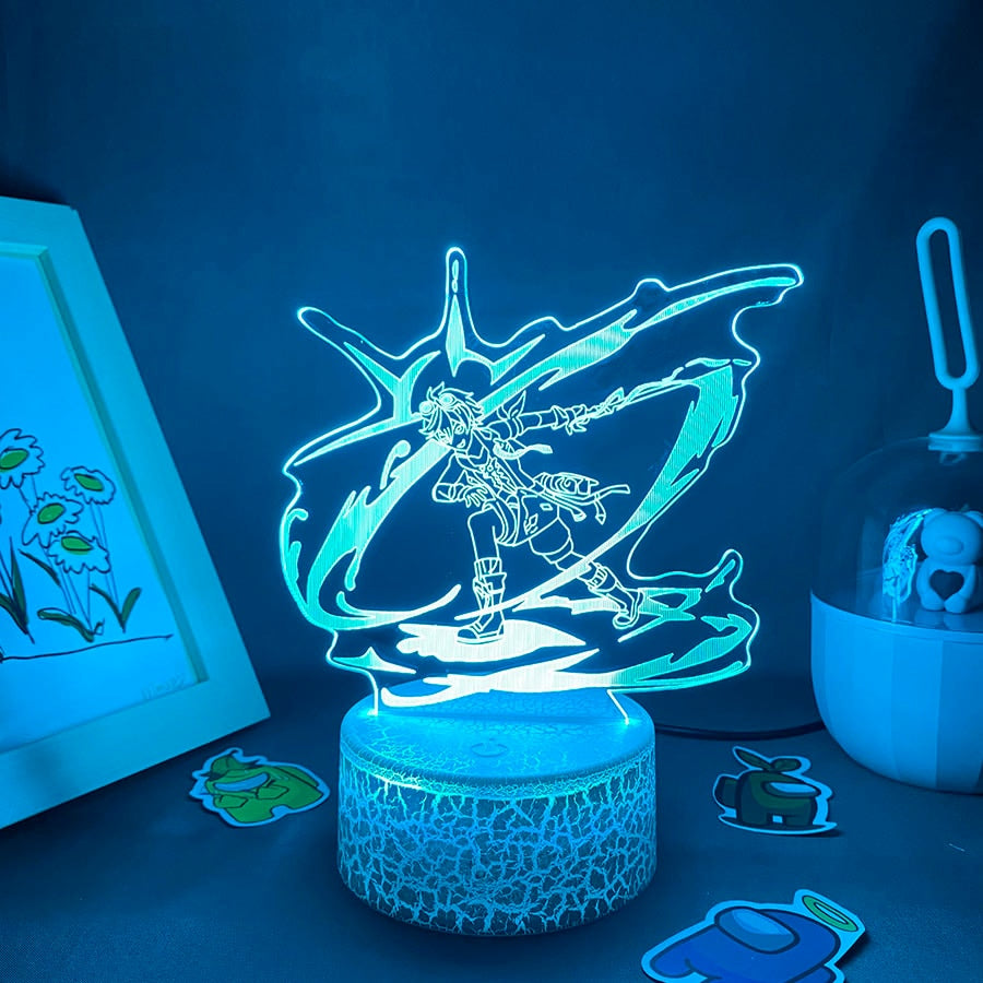 Genshin Impact Game Figure Bennett 3D Night Lights