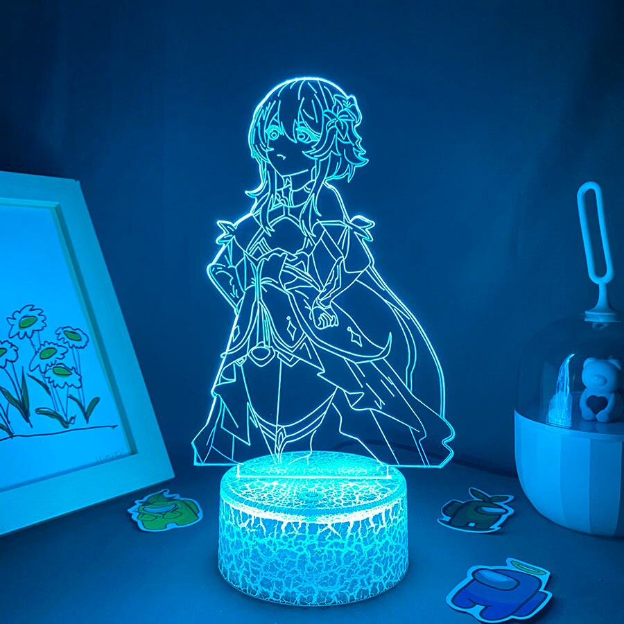 Genshin Impact Game Figure Lumine 3D LED Night Lights