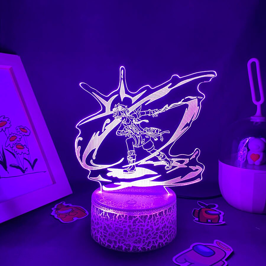 Genshin Impact Game Figure Bennett 3D Night Lights