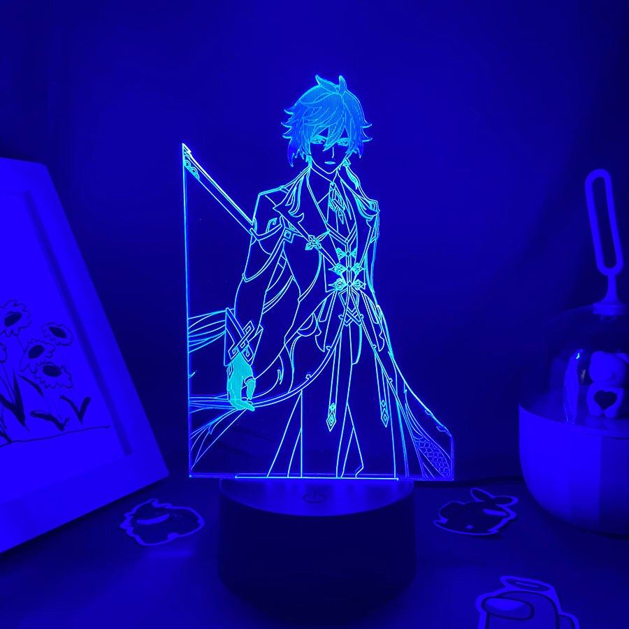 Genshin Impact Game Figure Zhong Li 3D Led Night Light