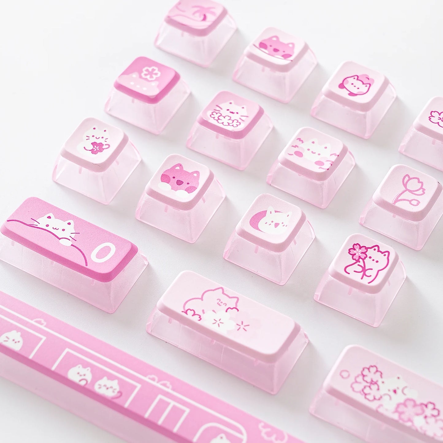 YUNZII Sakura Kitty 120 Keys Dye Sub PBT and Translucent Keycaps