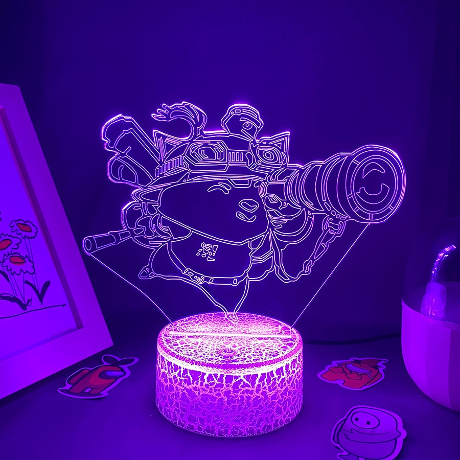 Overwatch OW Game Roadhog 3D Led RGB Night Light