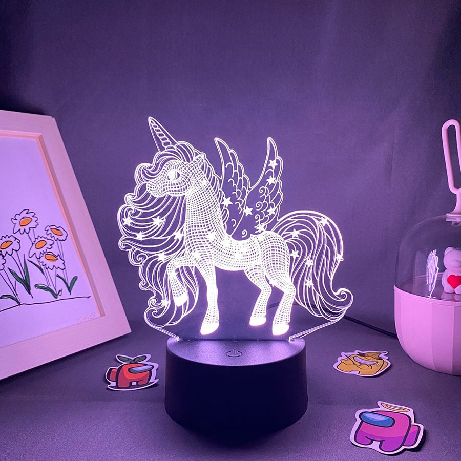 Cute Animal Unicorn 3D Night Lights