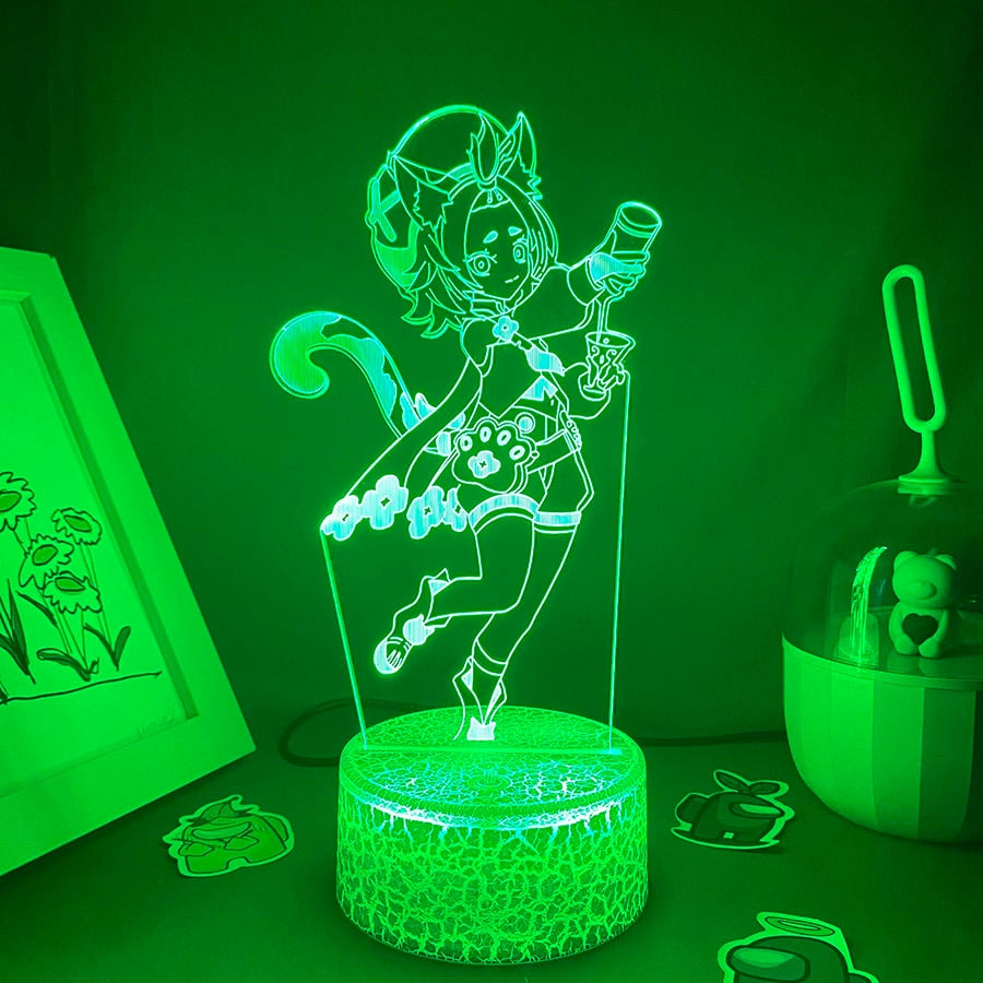 Genshin Impact Game Figure Dioan 3D Led Nightlight