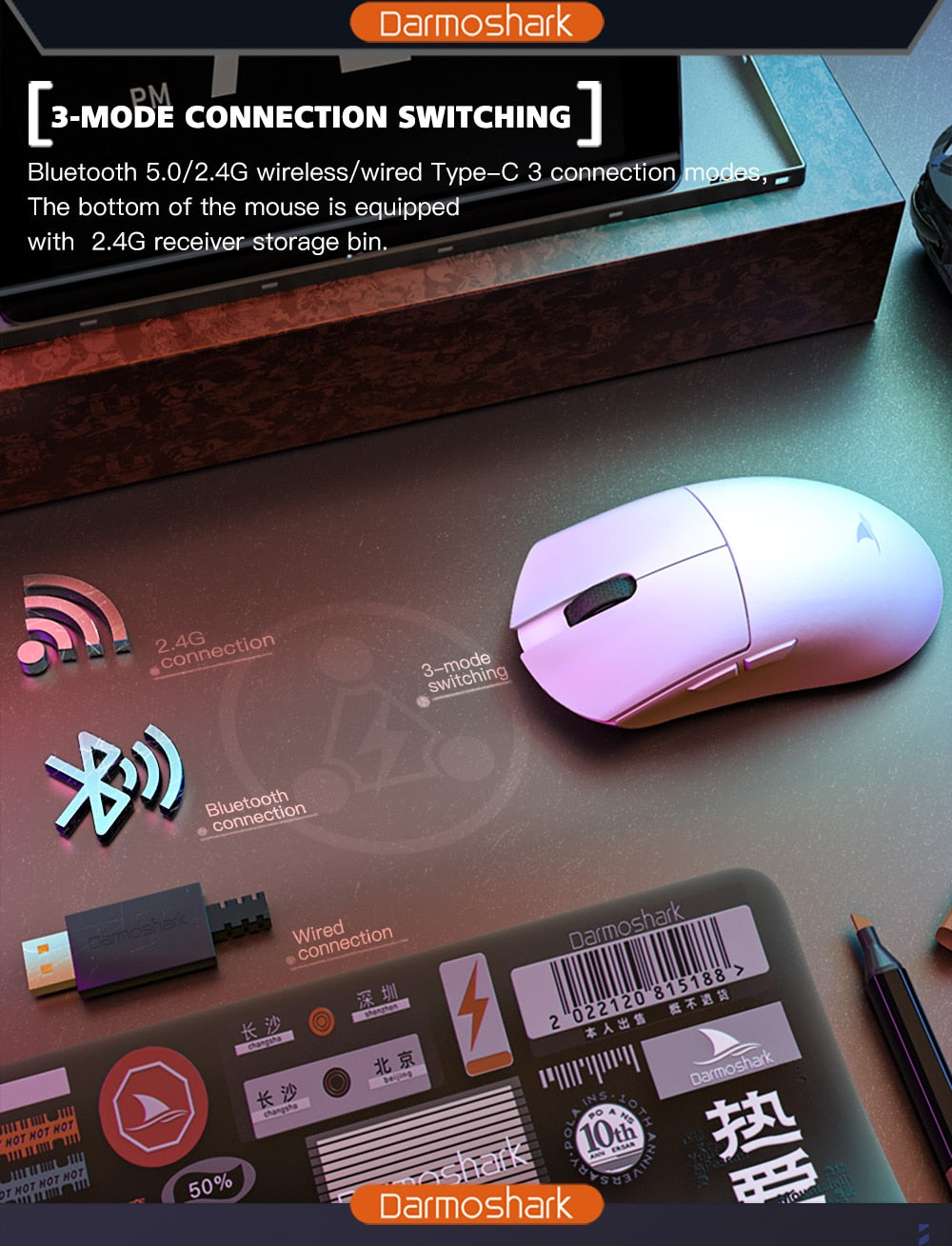 Motospeed M3 Bluetooth Wireless Gaming Mouse 26000DPI