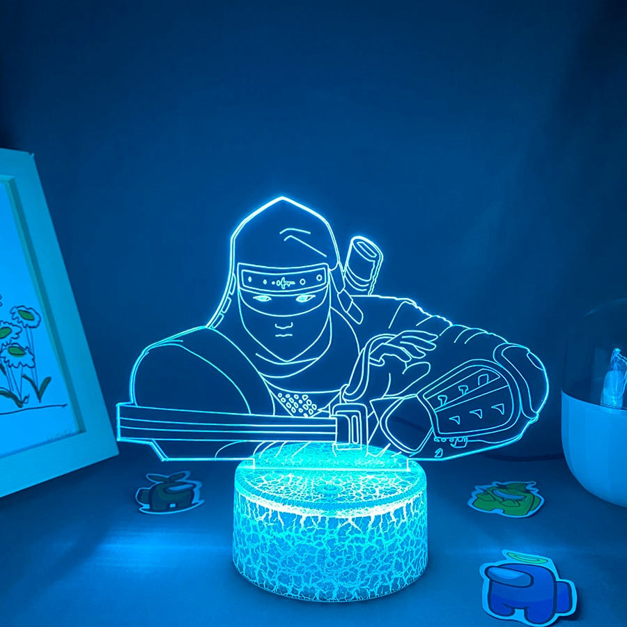 Hot Game Figure Shinobi-es 3 3D Led Neon Night Lights