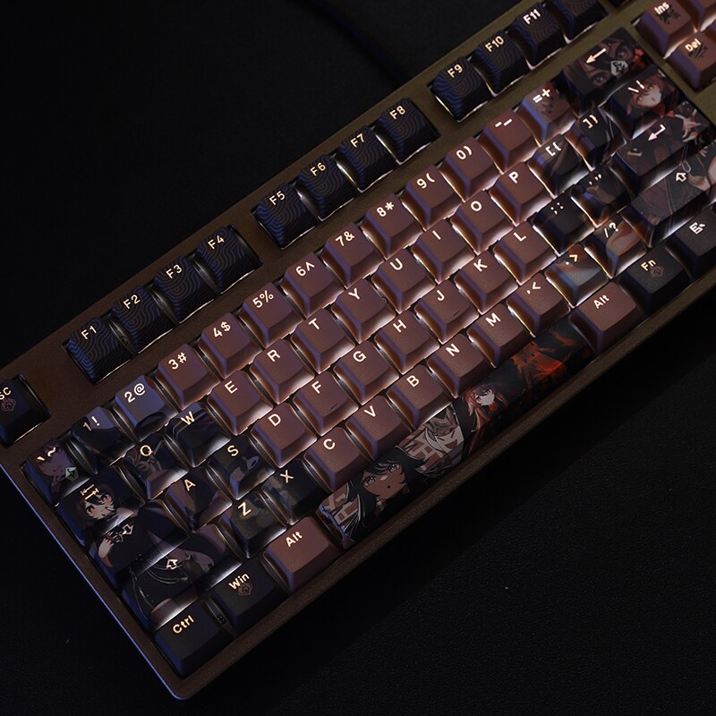 Genshin Impact HU TAO Chocolate Keyboard Keycaps