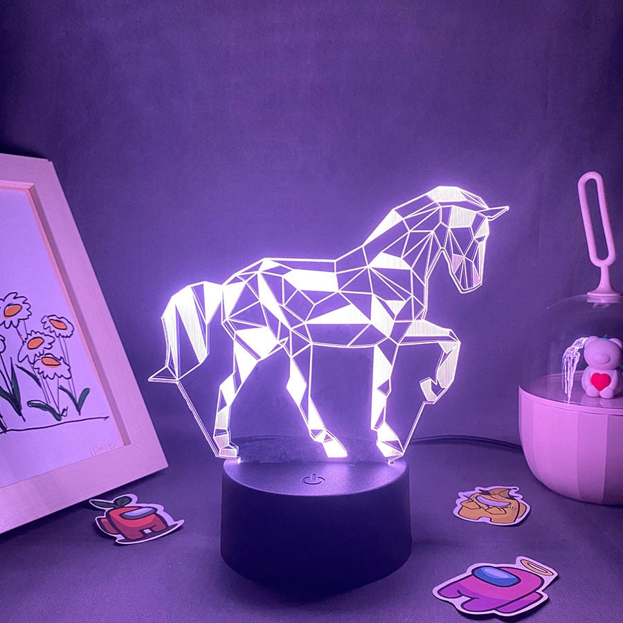 Cute Animal Horse 3D LED Neon Lava Lamps